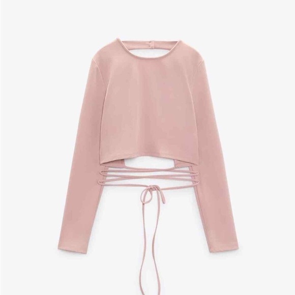 Zara pale pink open back top - Picture 1 of 3